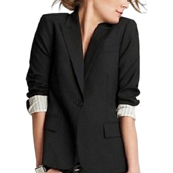 Theory Classic Slim-Fit Black Wool Blazer | Size 10 - Picture 8 of 11